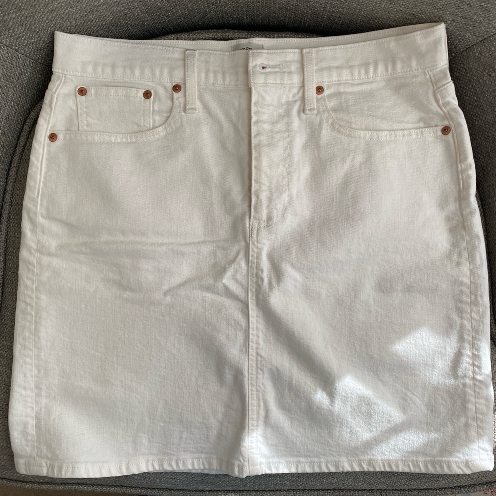 JCrew White Denim Skirt